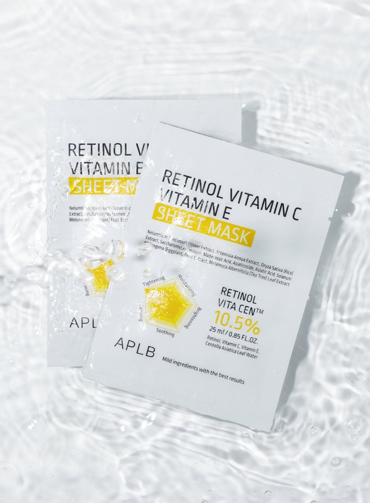 APLB Retinol Vitamin C Vitamin E Sheet Mask ingredientes clave