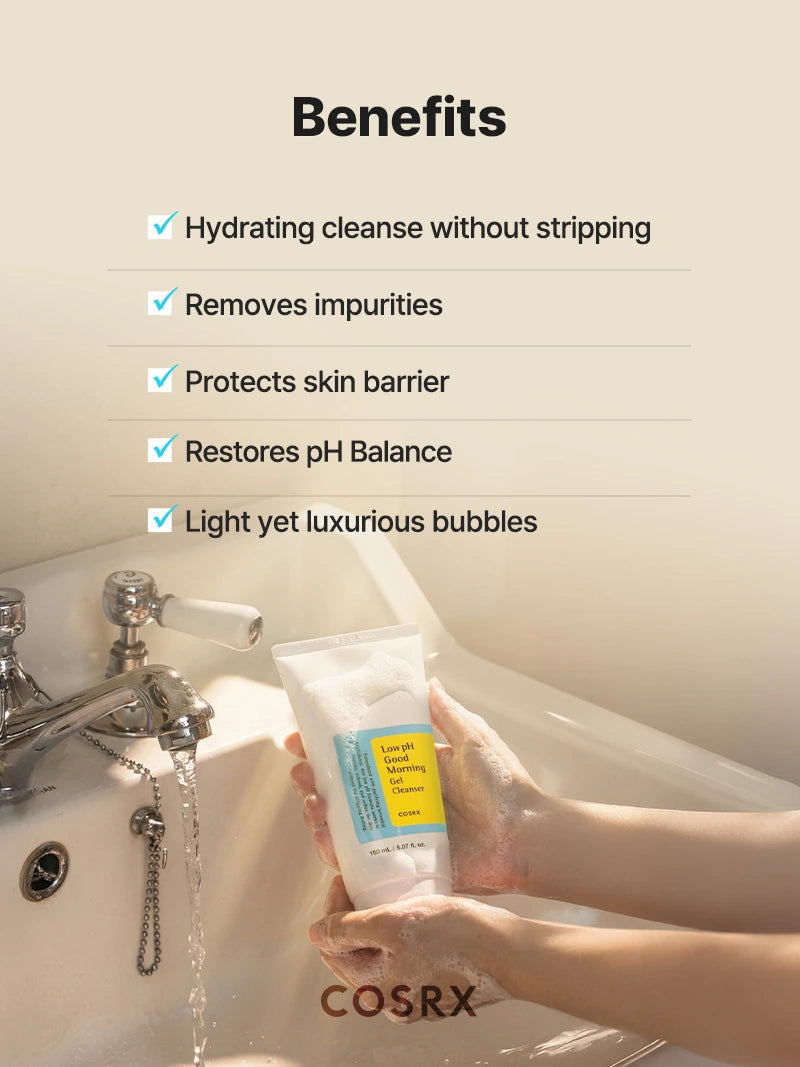 COSRX Low pH Good Morning Gel Cleanser aplicación